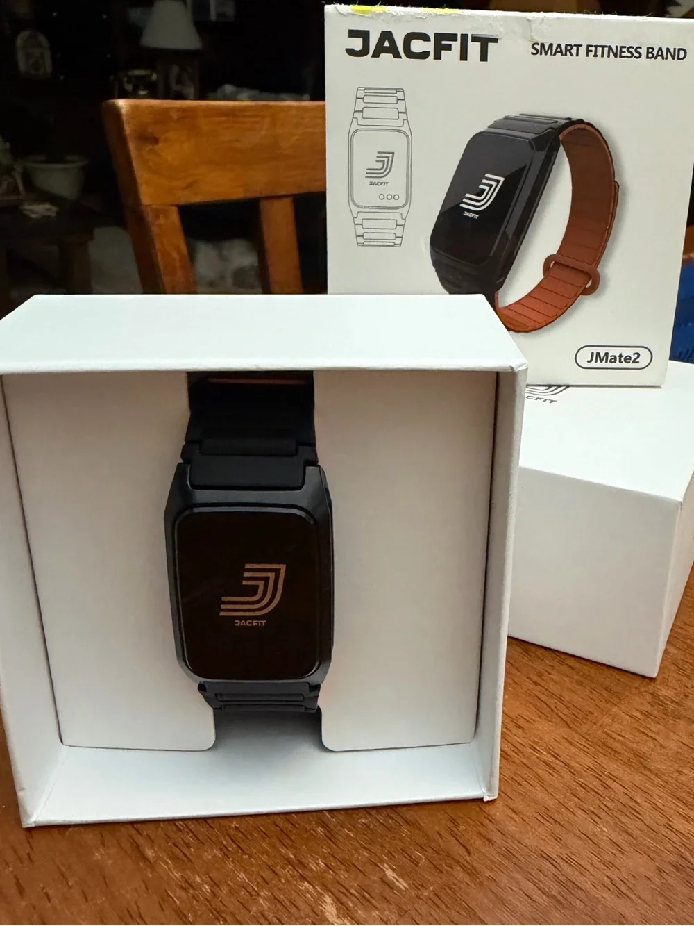 JMate2 Smart Fitness Band - Black with Orange Accents